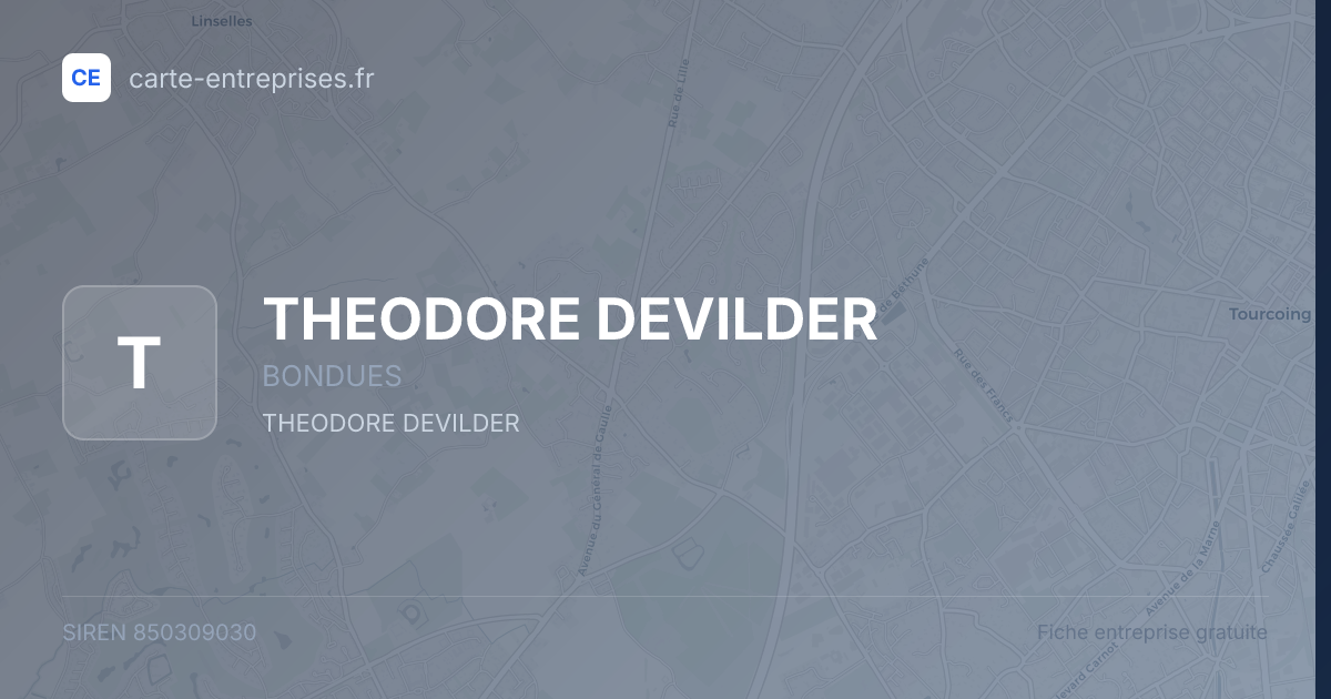 THEODORE DEVILDER — 850309030 — fiche entreprise