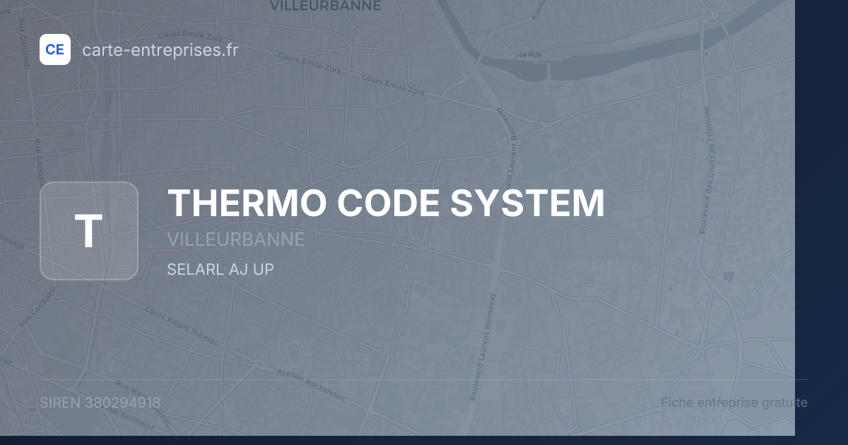 THERMO CODE SYSTEM — 380294918 — fiche entreprise