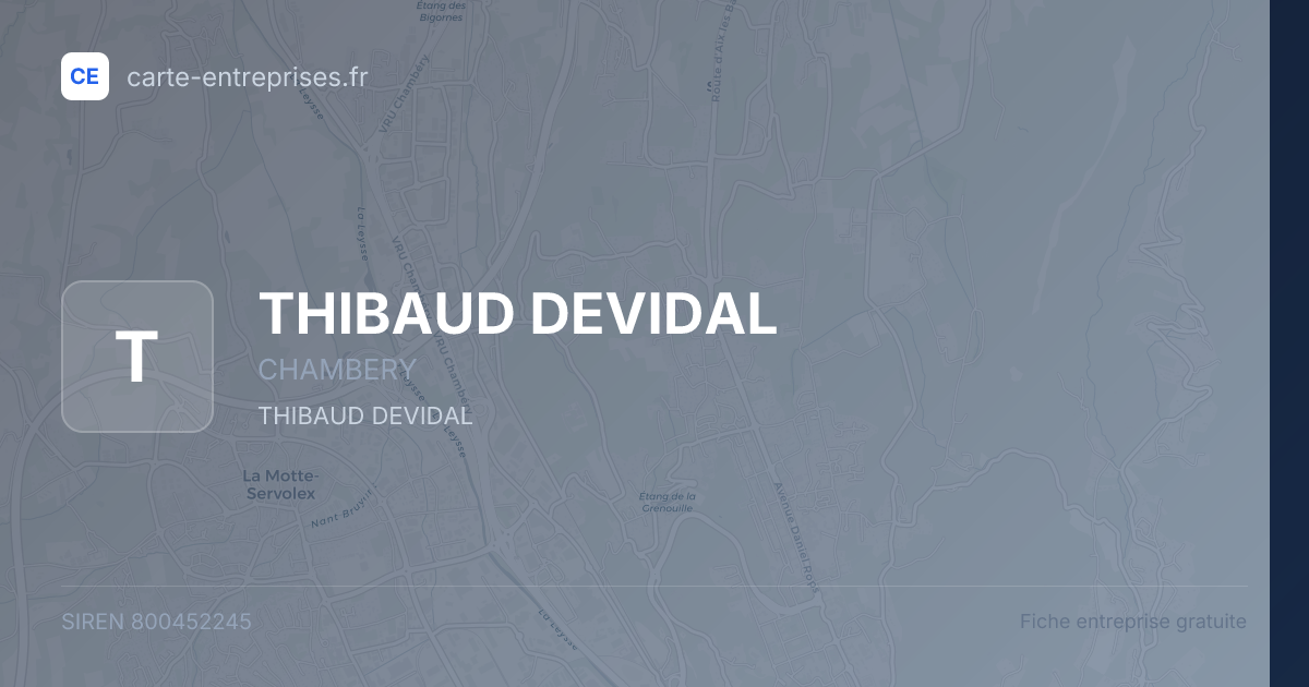 THIBAUD DEVIDAL — 800452245 — fiche entreprise