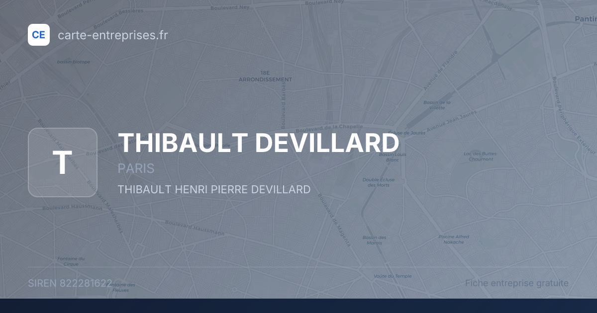THIBAULT DEVILLARD — 822281622 — fiche entreprise