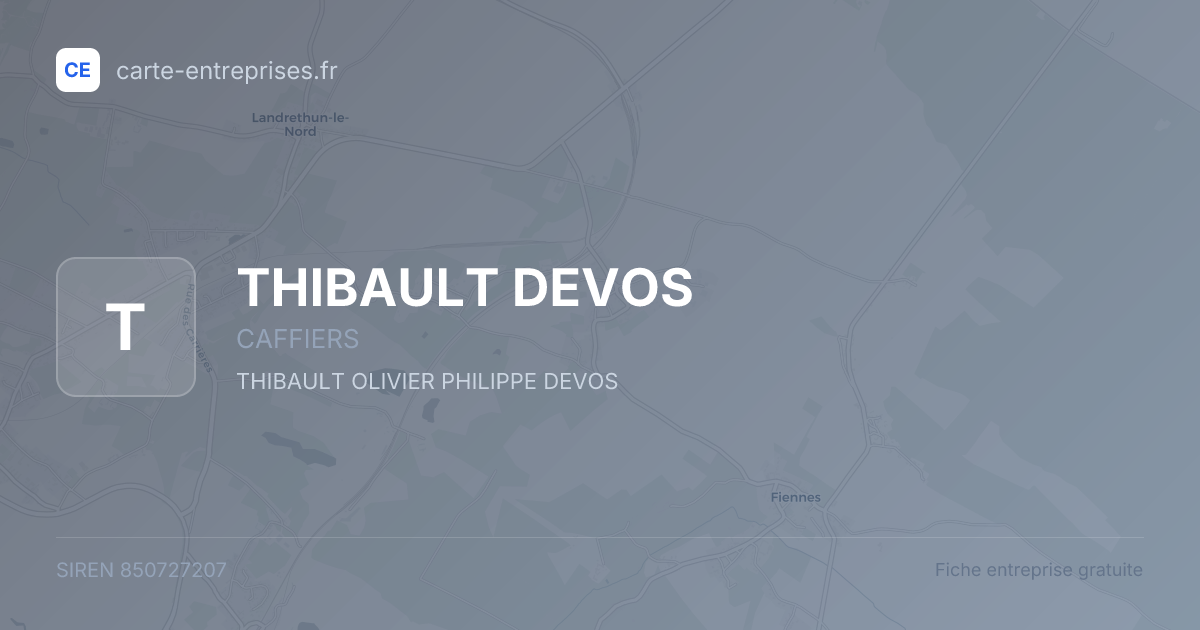 THIBAULT DEVOS — 850727207 — fiche entreprise