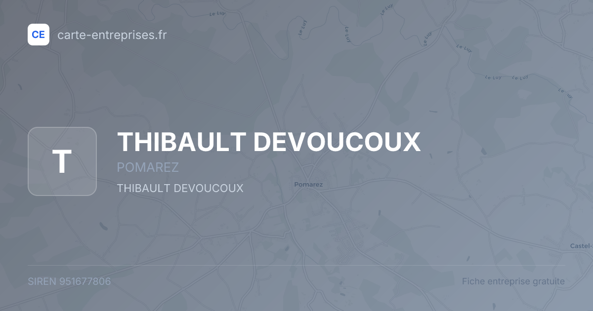 THIBAULT DEVOUCOUX — 951677806 — fiche entreprise