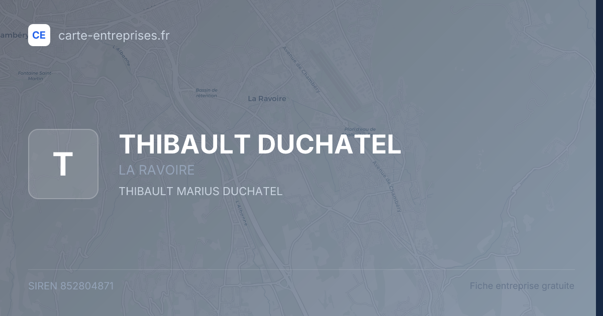 THIBAULT DUCHATEL — 852804871 — fiche entreprise