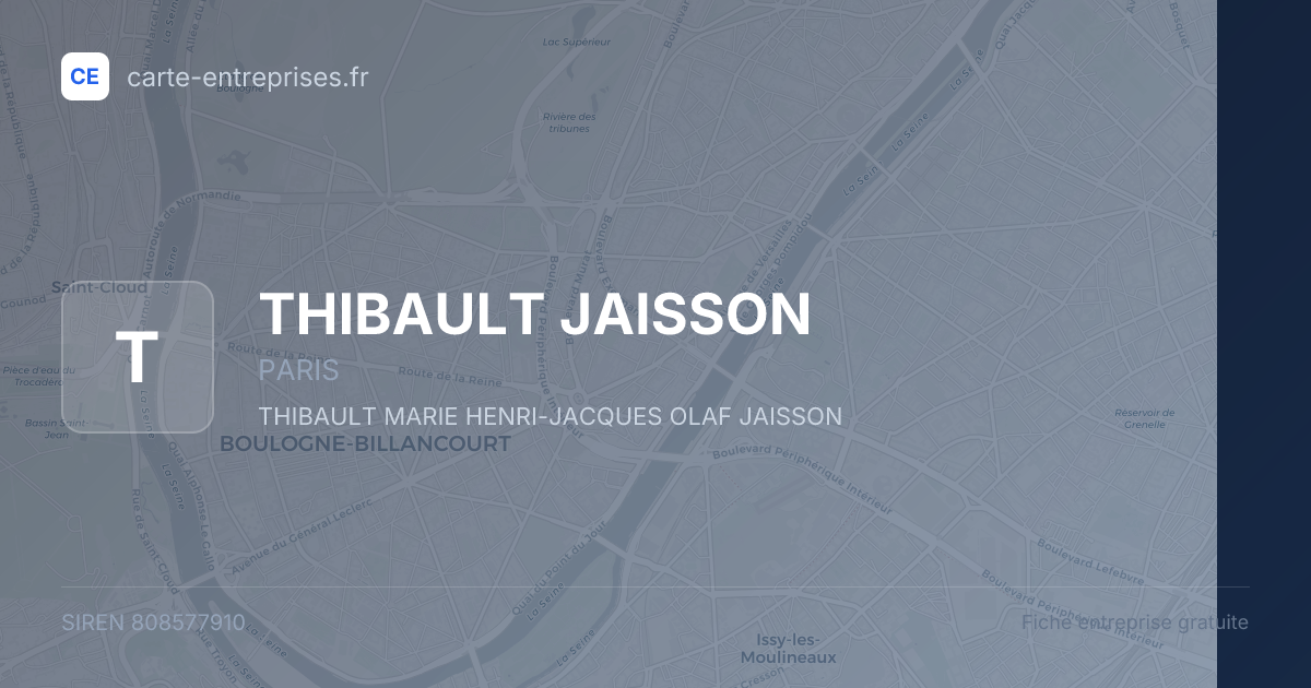 THIBAULT JAISSON — 808577910 — fiche entreprise