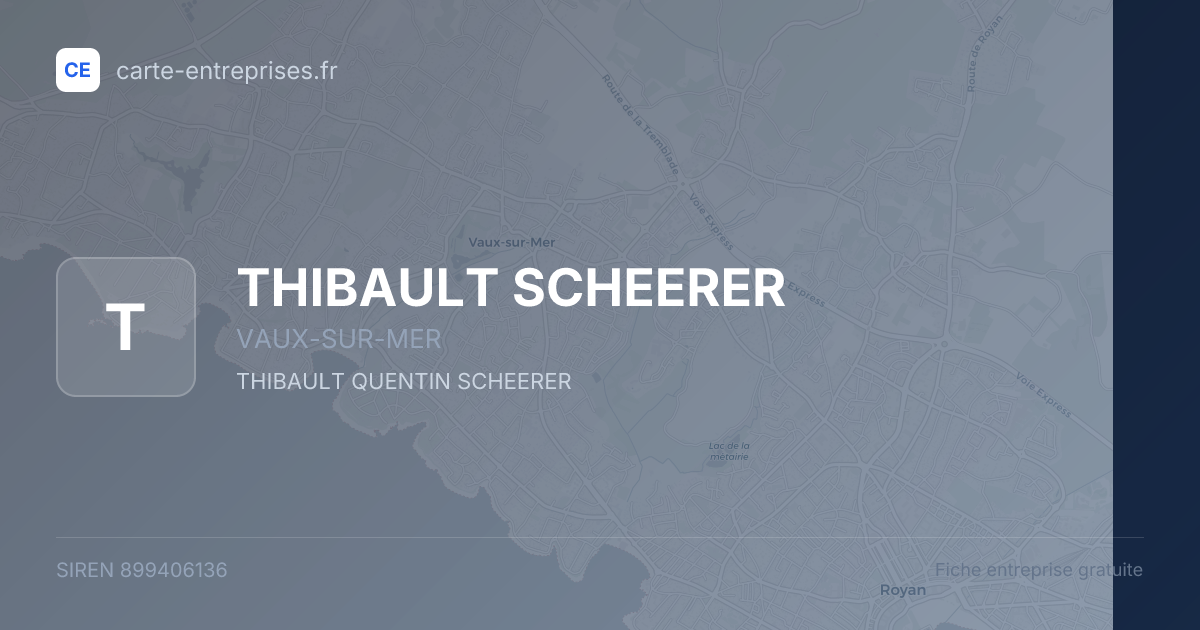 THIBAULT SCHEERER — 899406136 — fiche entreprise