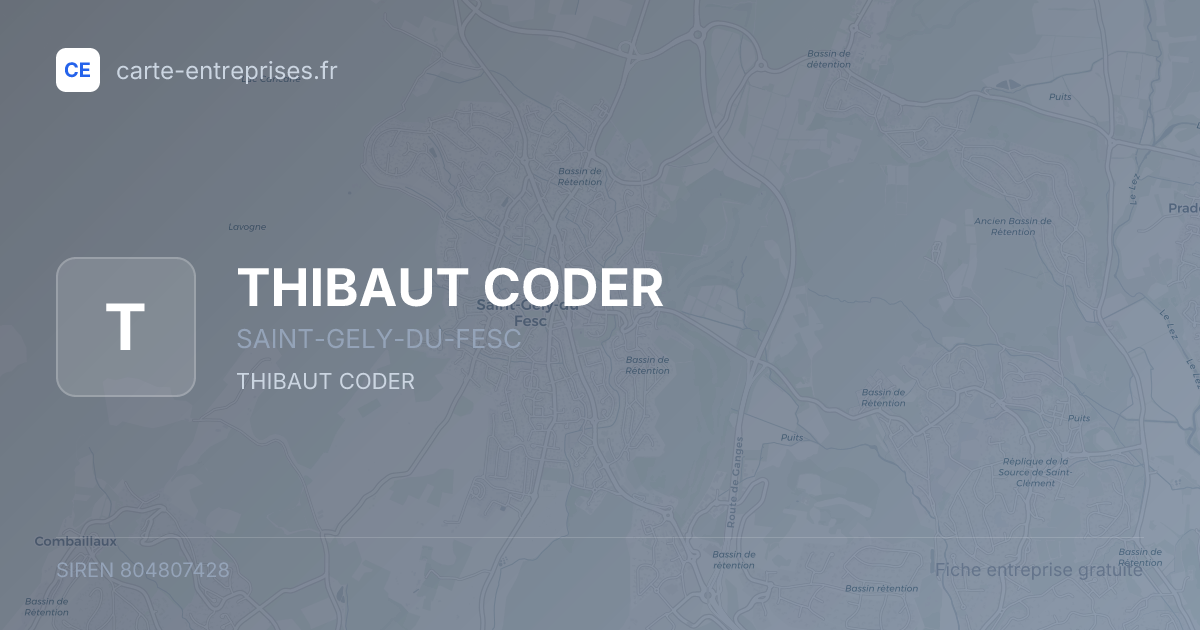THIBAUT CODER — 804807428 — fiche entreprise