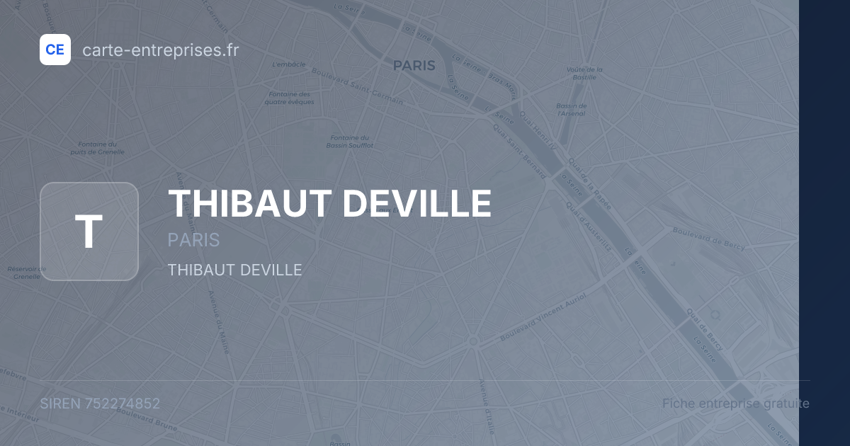 THIBAUT DEVILLE — 752274852 — fiche entreprise