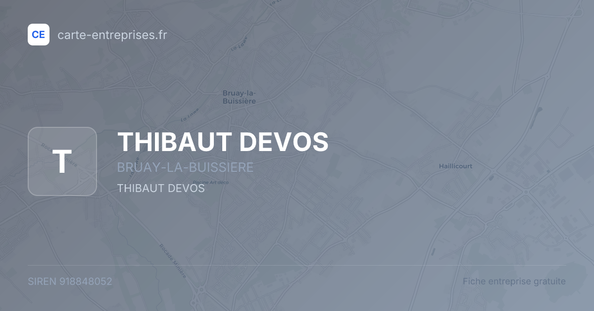 THIBAUT DEVOS — 918848052 — fiche entreprise