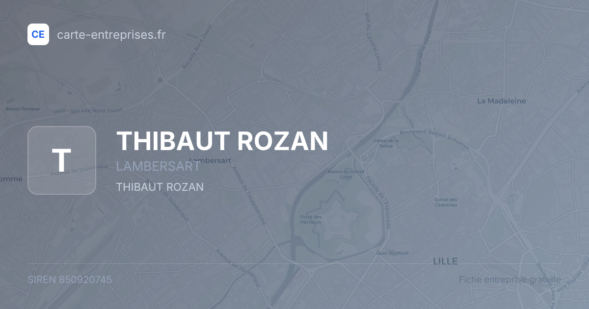 THIBAUT ROZAN — 850920745 — fiche entreprise
