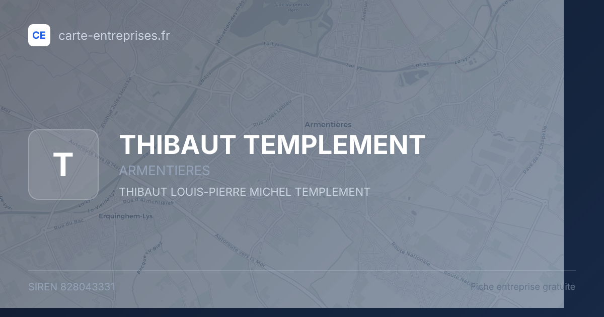 THIBAUT TEMPLEMENT — 828043331 — fiche entreprise