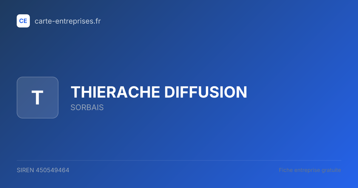 THIERACHE DIFFUSION — 450549464 — fiche entreprise