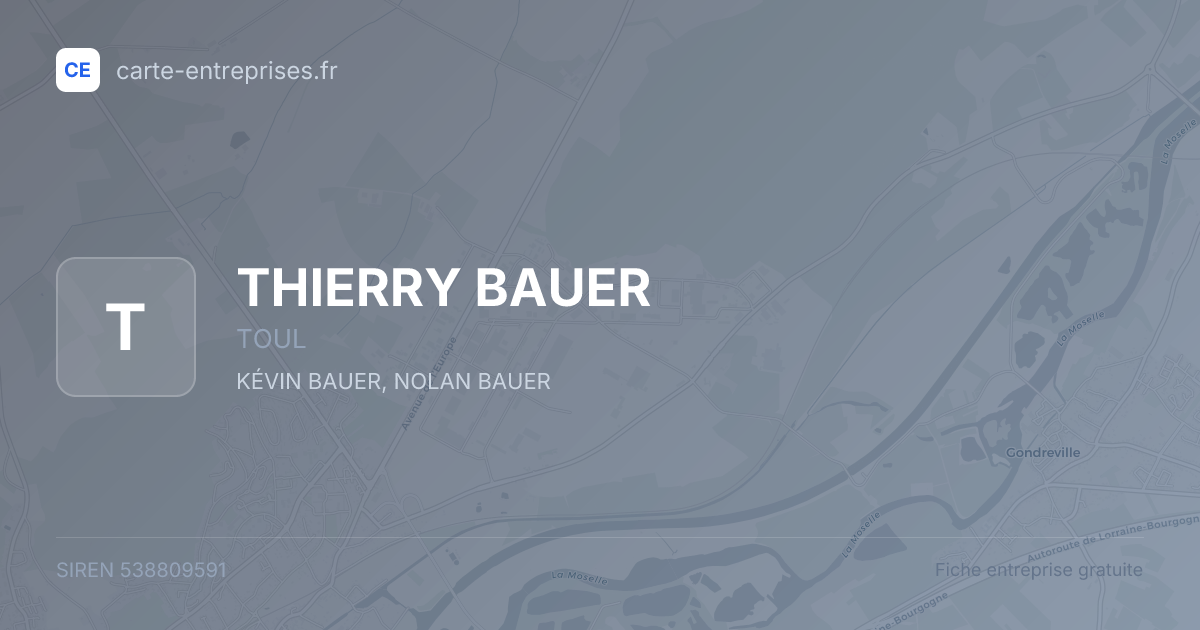 THIERRY BAUER — 538809591 — fiche entreprise