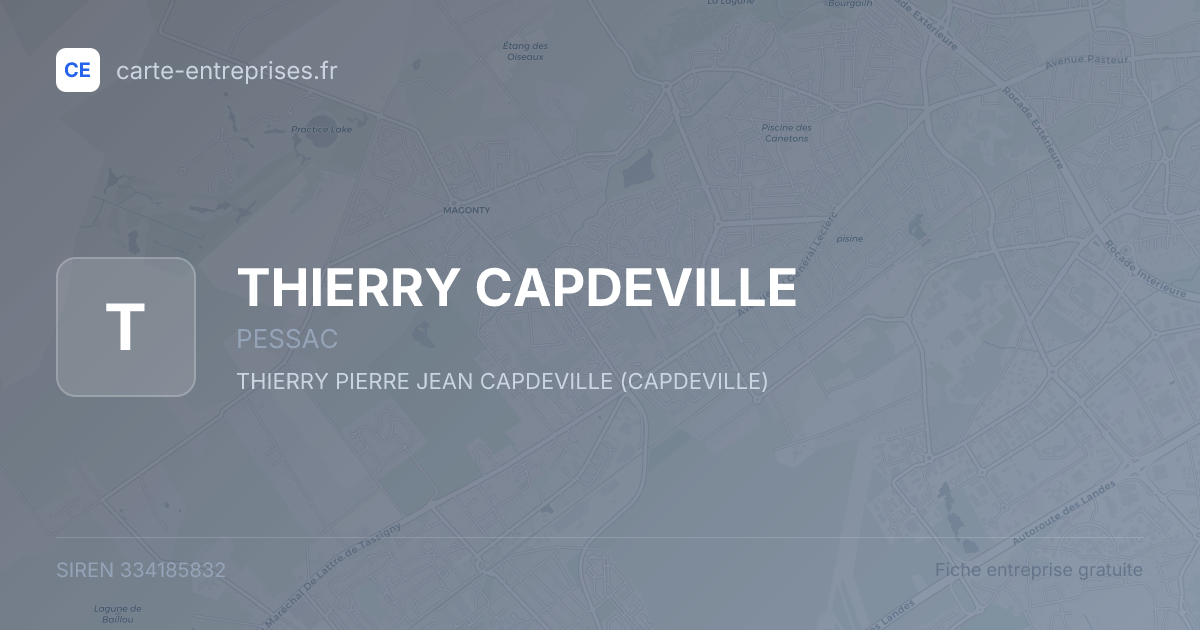 THIERRY CAPDEVILLE — 334185832 — fiche entreprise