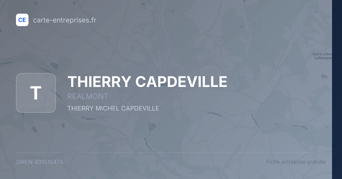 THIERRY CAPDEVILLE — 401510474 — fiche entreprise