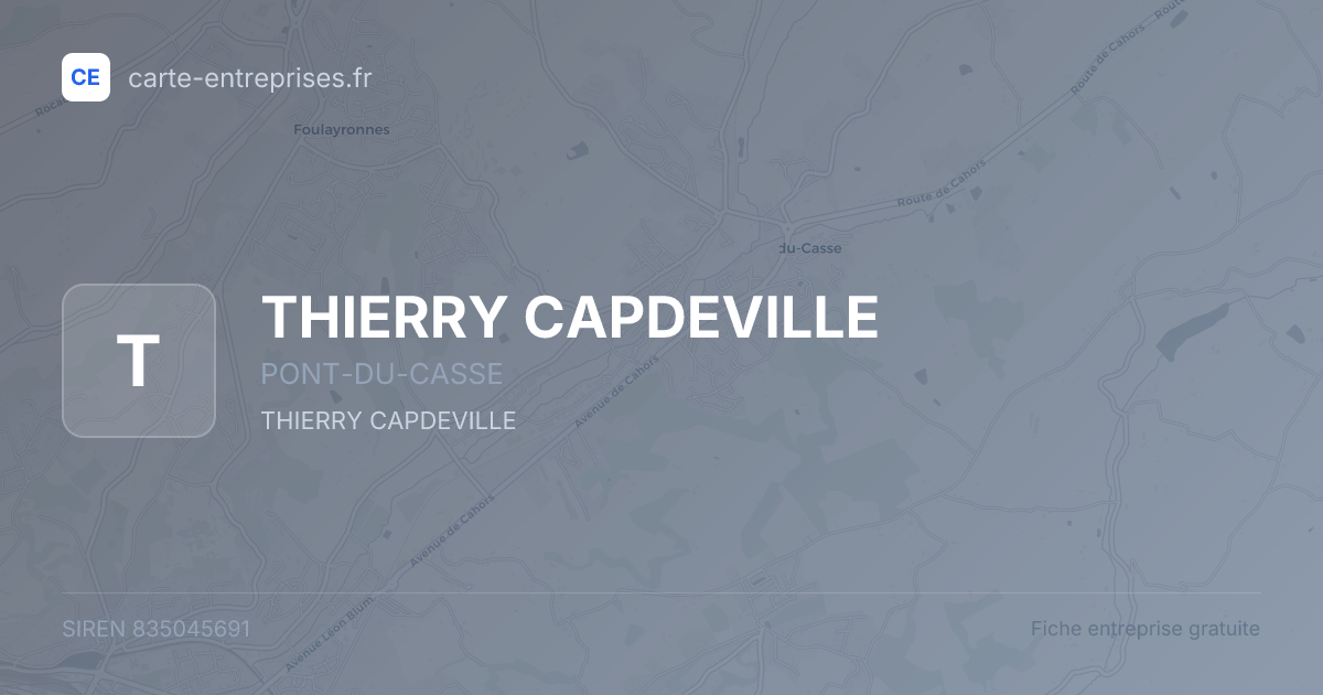 THIERRY CAPDEVILLE — 835045691 — fiche entreprise