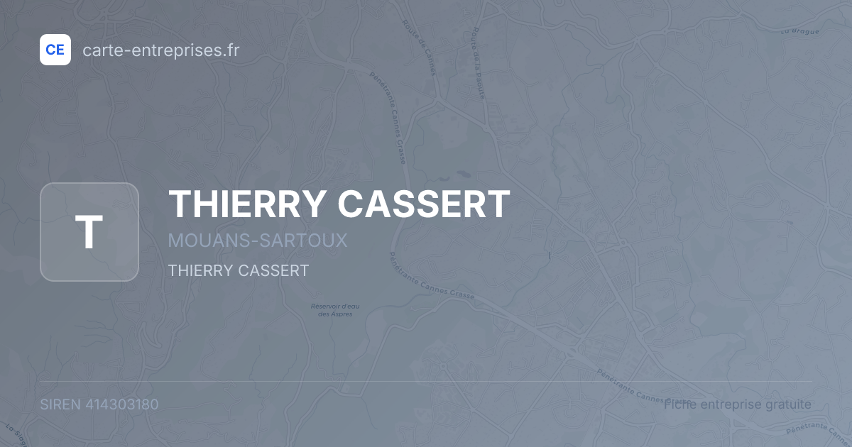 THIERRY CASSERT — 414303180 — fiche entreprise