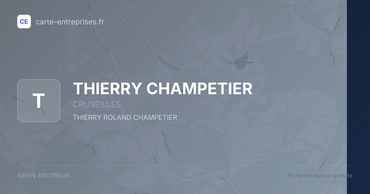 THIERRY CHAMPETIER — 390319036 — fiche entreprise