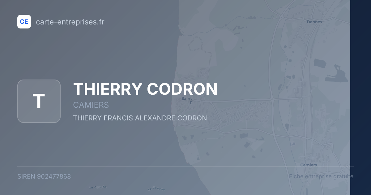 THIERRY CODRON — 902477868 — fiche entreprise