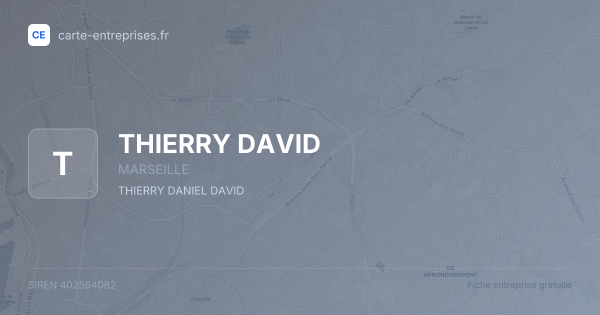 THIERRY DAVID — 402564082 — fiche entreprise