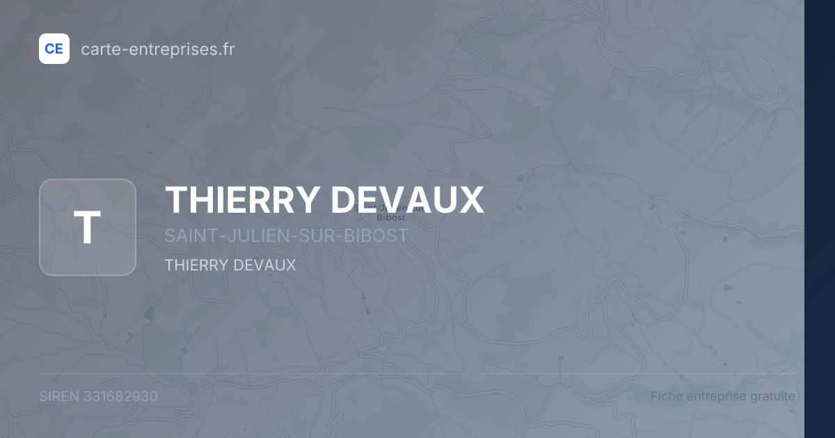 THIERRY DEVAUX — 331682930 — fiche entreprise