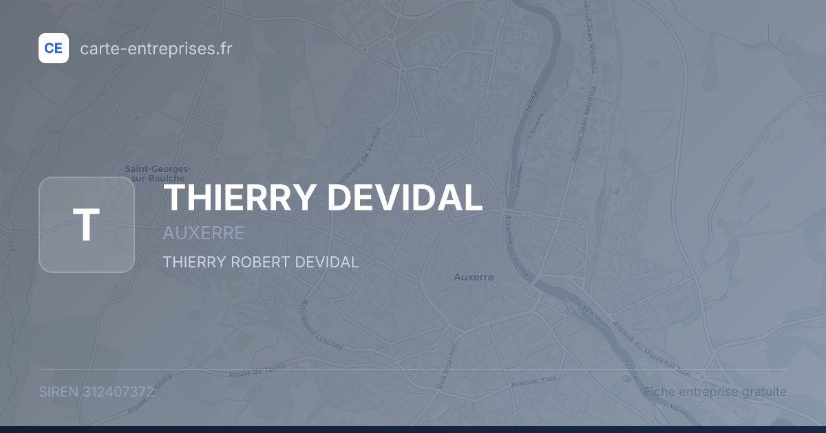 THIERRY DEVIDAL — 312407372 — fiche entreprise
