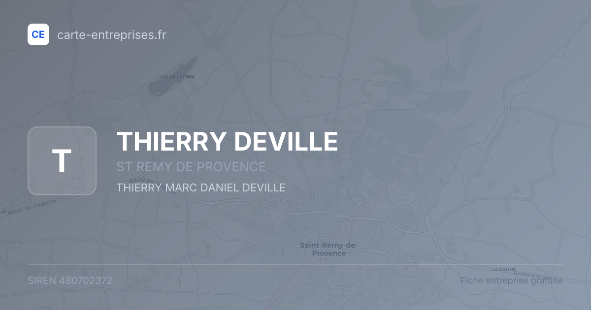 THIERRY DEVILLE — 480702372 — fiche entreprise