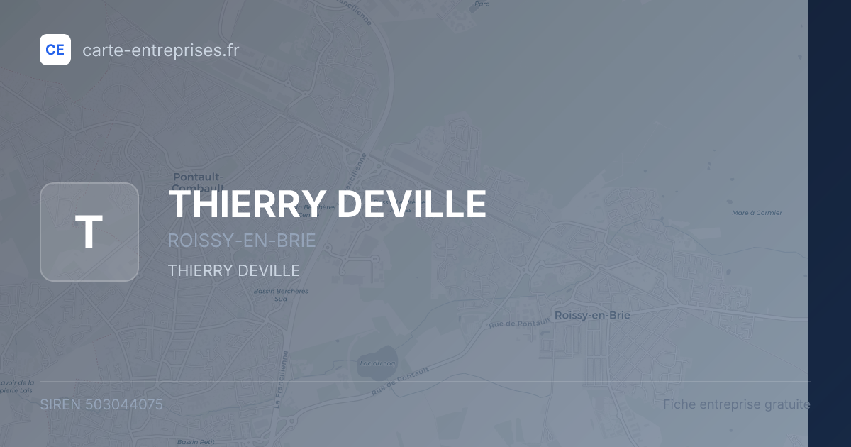 THIERRY DEVILLE — 503044075 — fiche entreprise