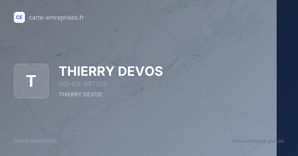 THIERRY DEVOS — 398336636 — fiche entreprise