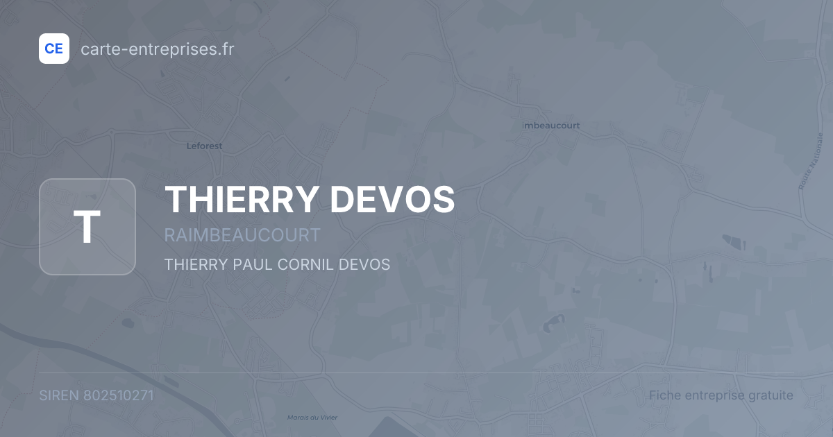 THIERRY DEVOS — 802510271 — fiche entreprise