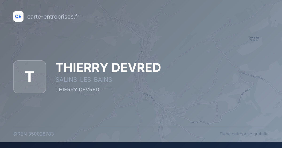 THIERRY DEVRED — 350028783 — fiche entreprise