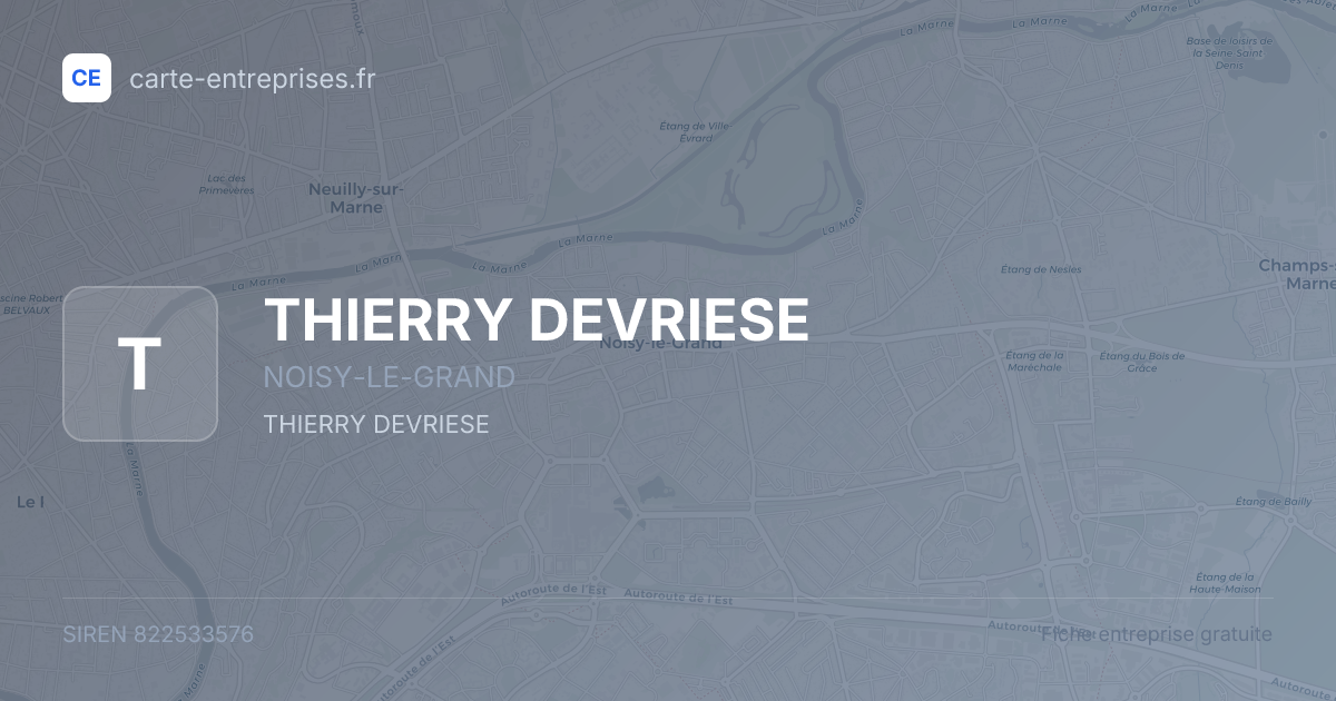 THIERRY DEVRIESE — 822533576 — fiche entreprise