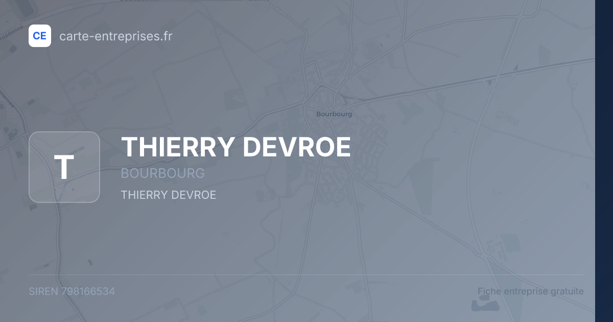THIERRY DEVROE — 798166534 — fiche entreprise
