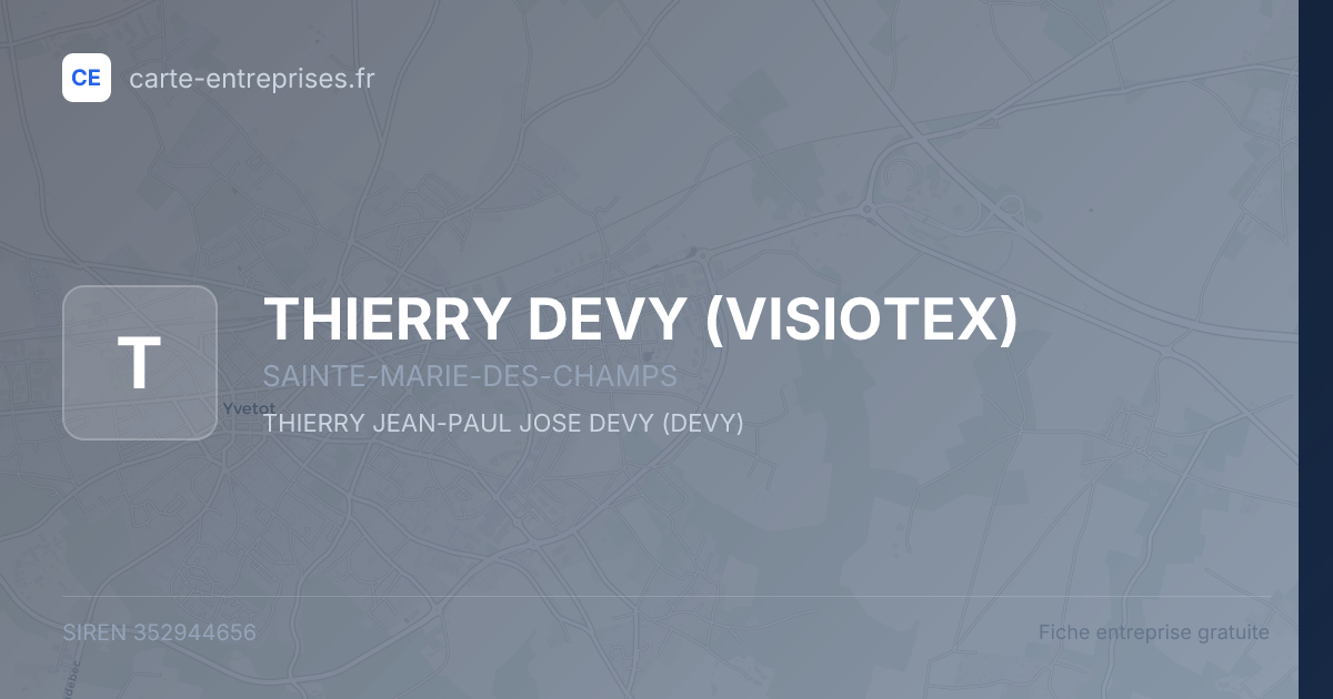 THIERRY DEVY (VISIOTEX) — 352944656 — fiche entreprise