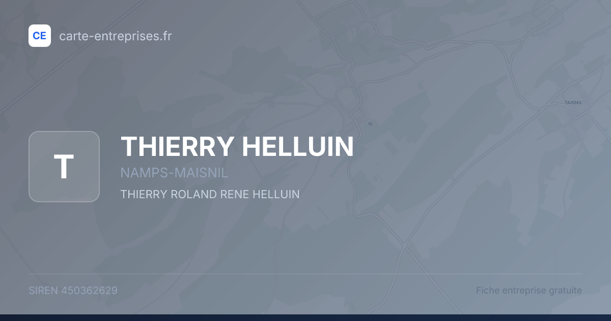 THIERRY HELLUIN — 450362629 — fiche entreprise