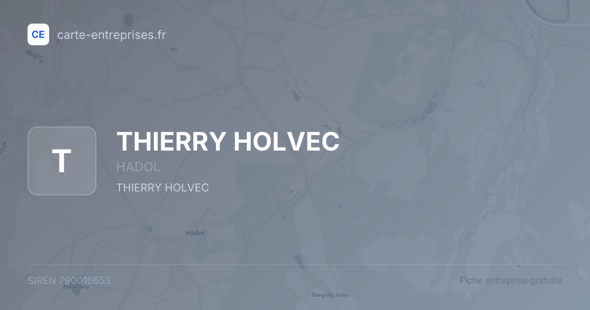THIERRY HOLVEC — 790016653 — fiche entreprise
