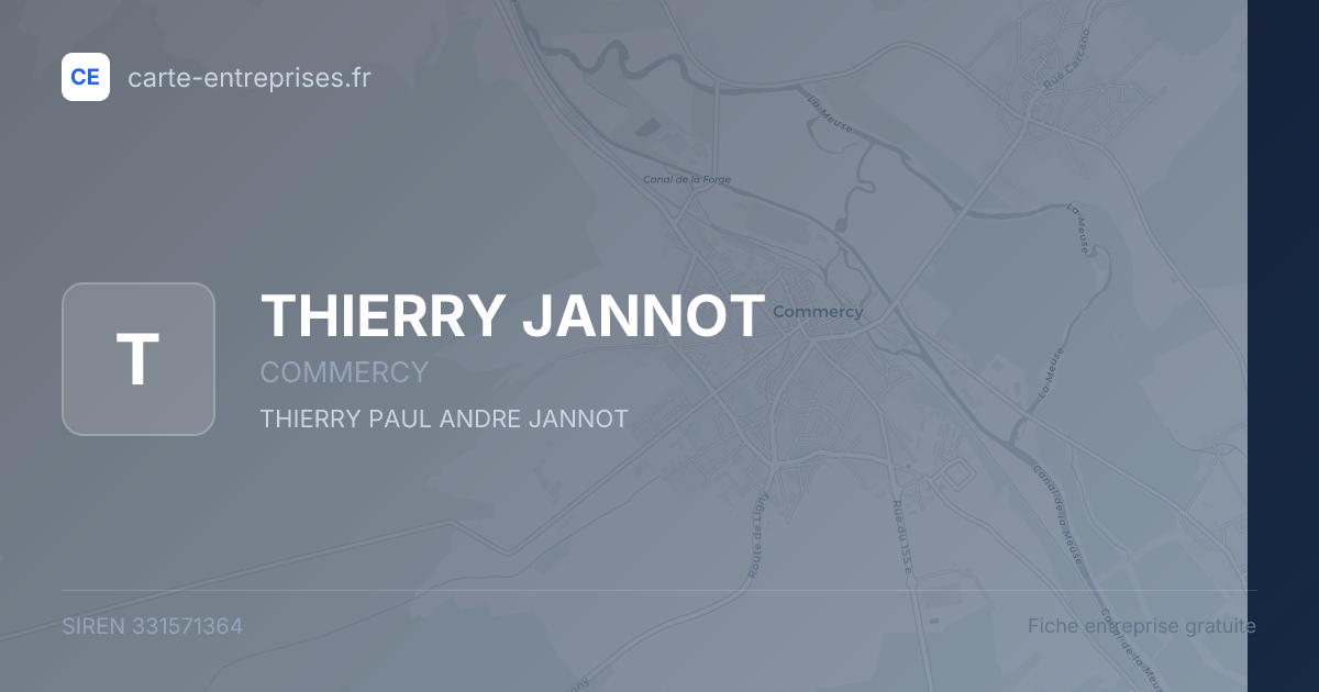 THIERRY JANNOT — 331571364 — fiche entreprise