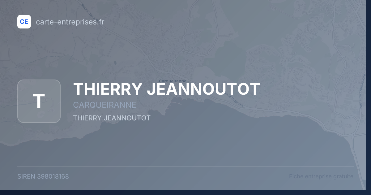 THIERRY JEANNOUTOT — 398018168 — fiche entreprise