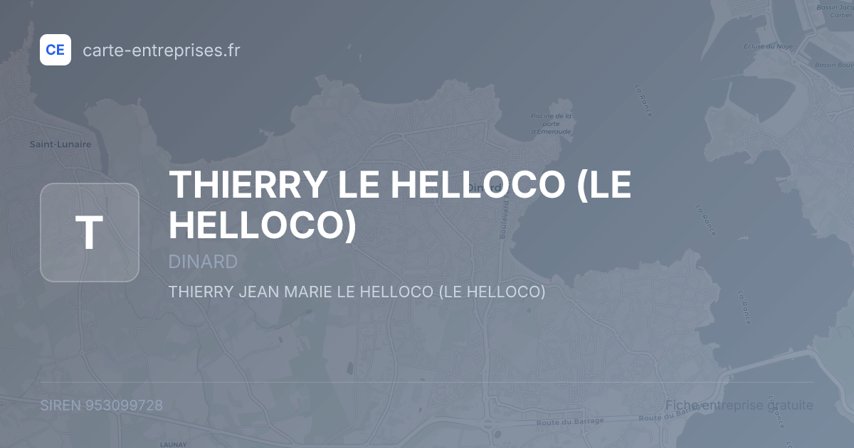 THIERRY LE HELLOCO (LE HELLOCO) — 953099728 — fiche entreprise