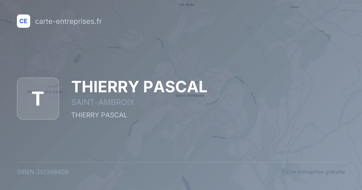 THIERRY PASCAL — 351346408 — fiche entreprise