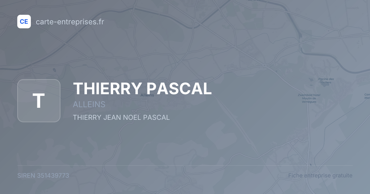 THIERRY PASCAL — 351439773 — fiche entreprise