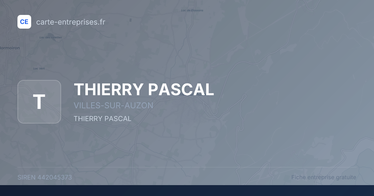 THIERRY PASCAL — 442045373 — fiche entreprise