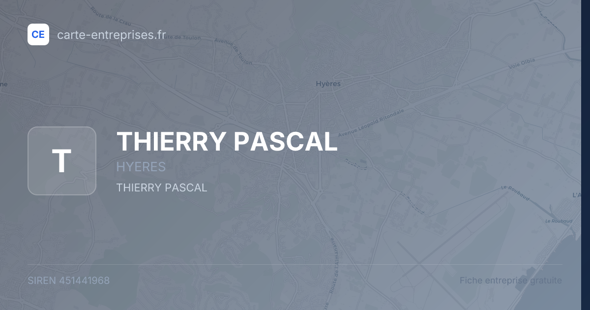 THIERRY PASCAL — 451441968 — fiche entreprise