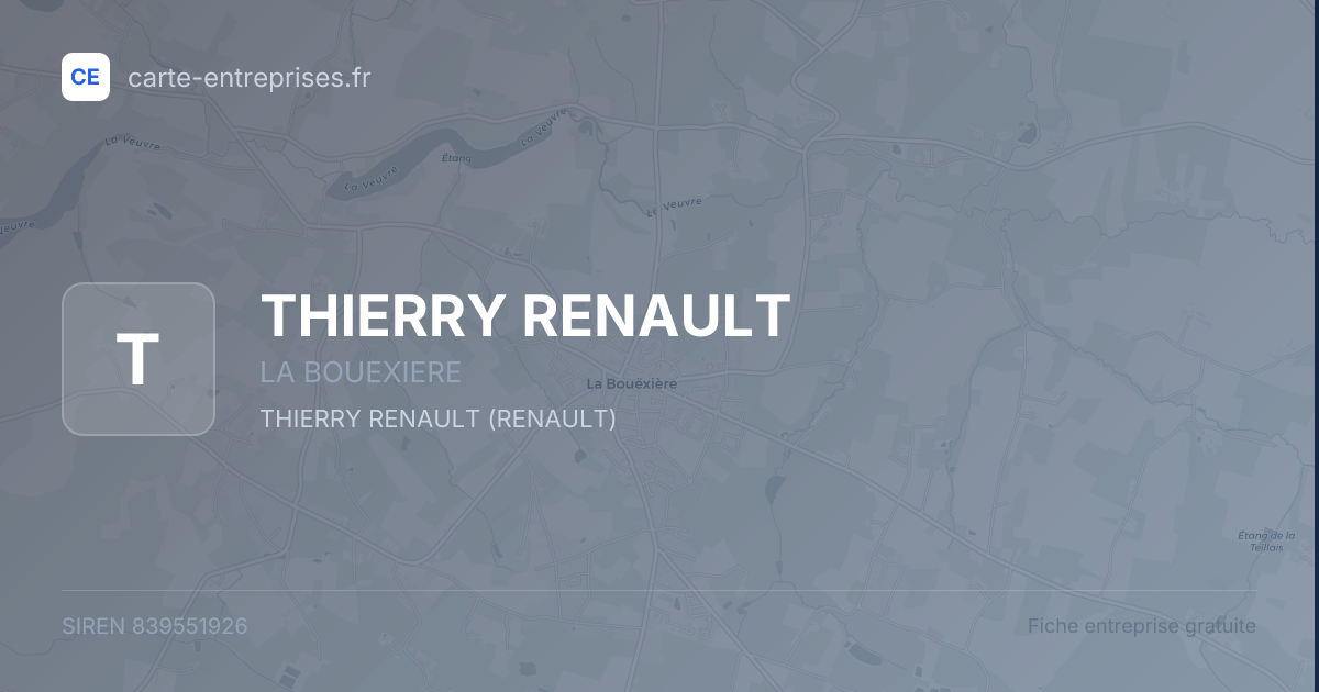 THIERRY RENAULT — 839551926 — fiche entreprise