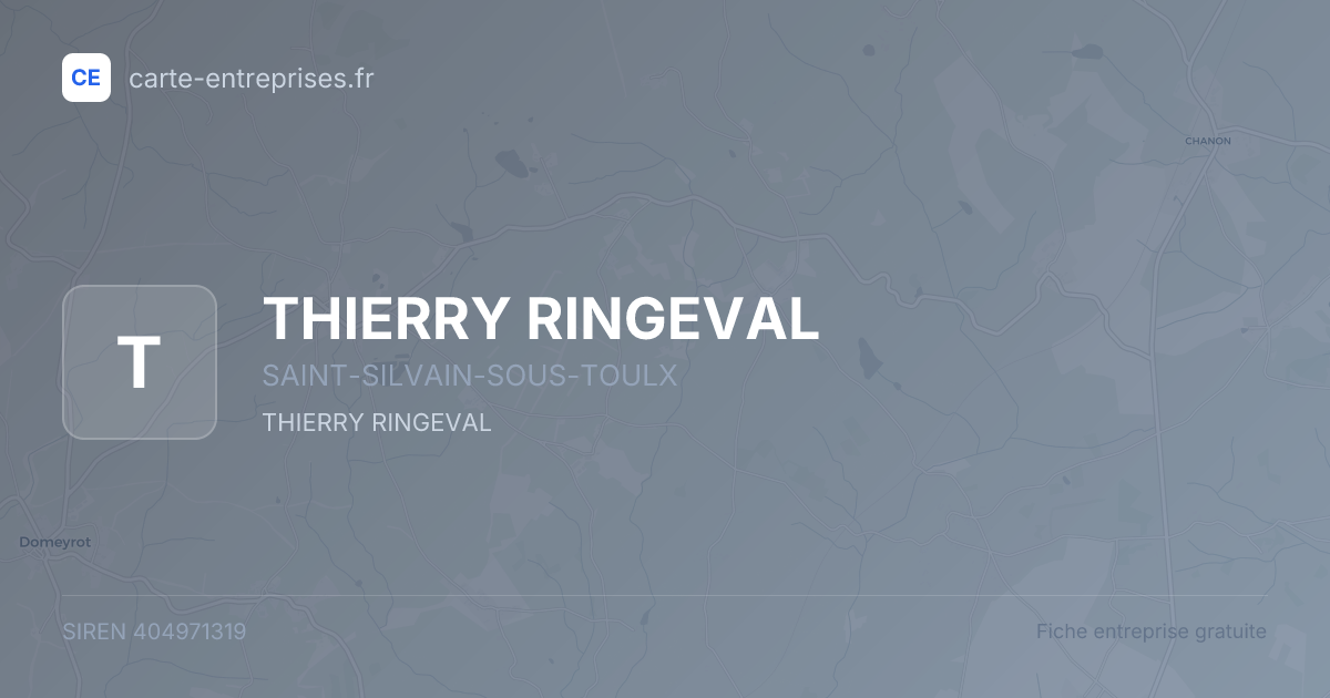 THIERRY RINGEVAL — 404971319 — fiche entreprise