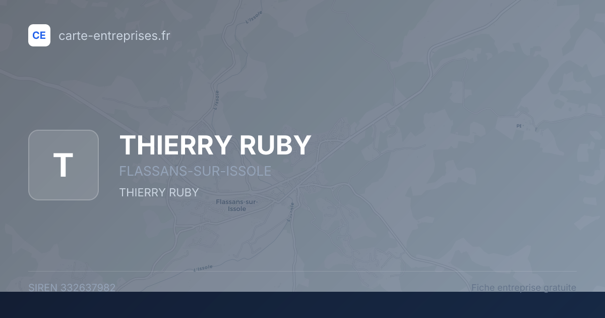 THIERRY RUBY — 332637982 — fiche entreprise