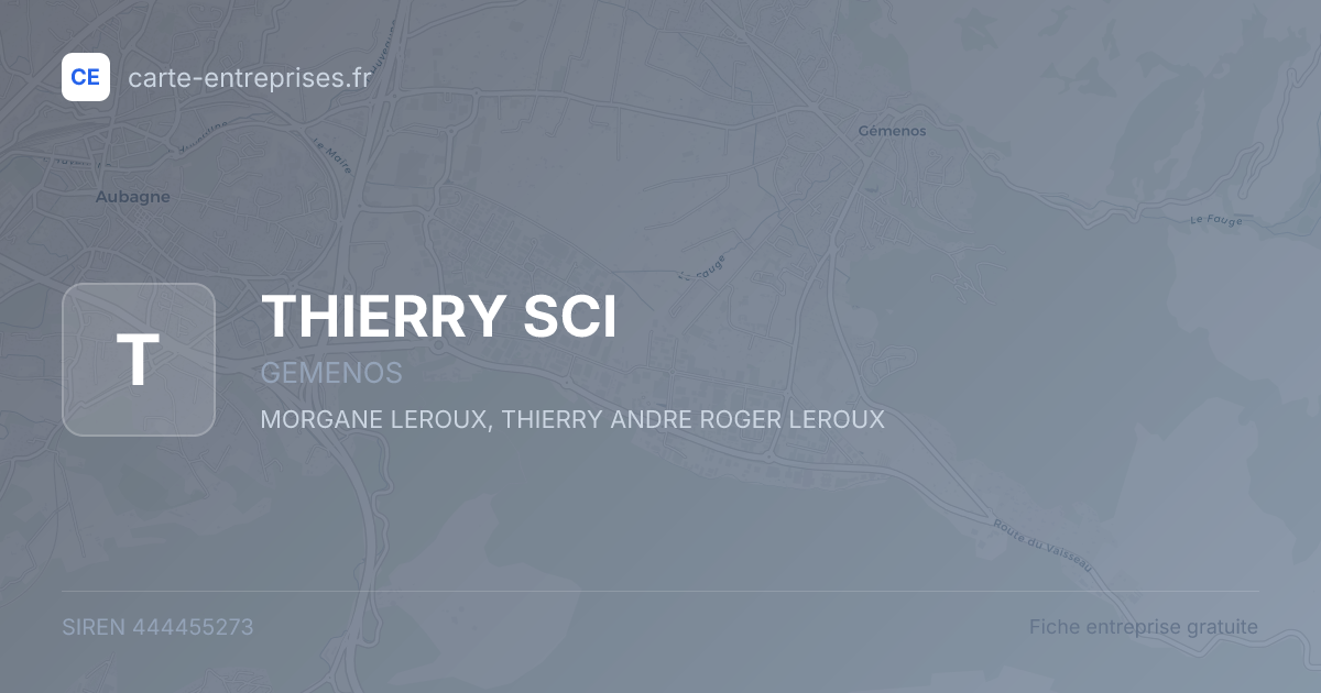 THIERRY SCI — 444455273 — fiche entreprise