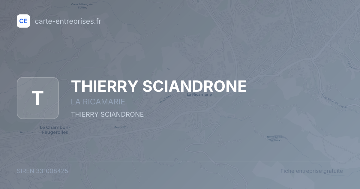 THIERRY SCIANDRONE — 331008425 — fiche entreprise
