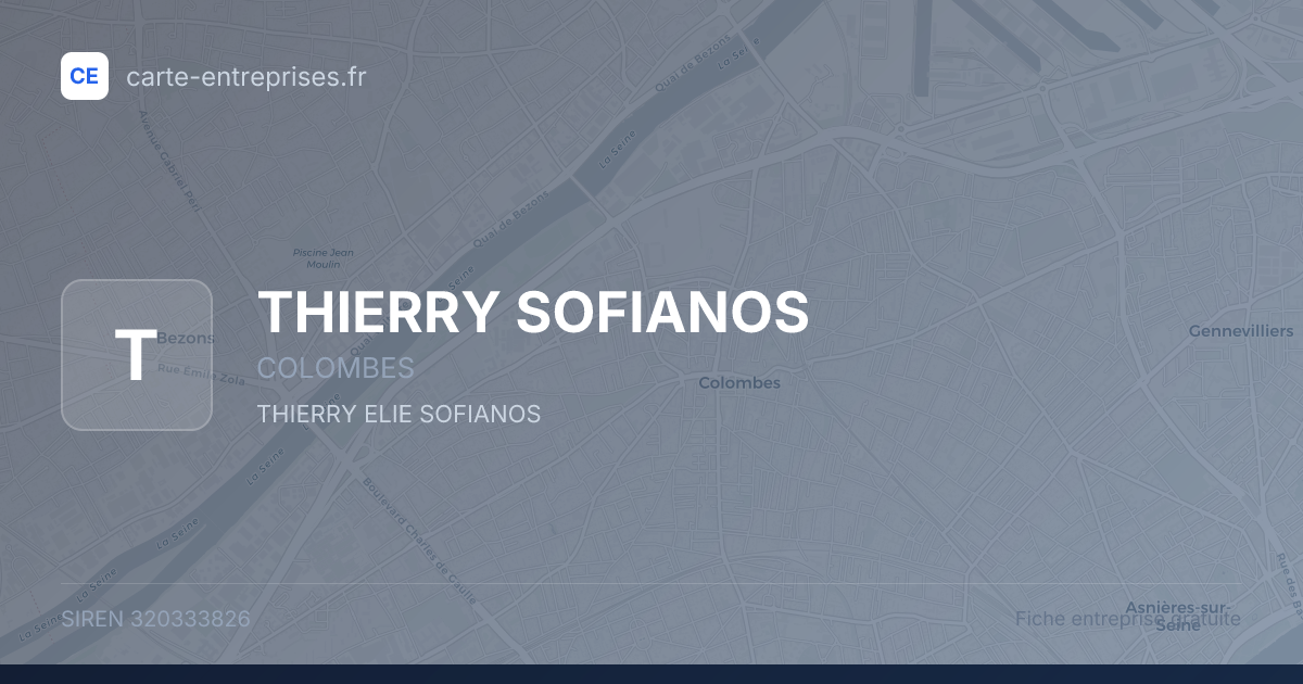 THIERRY SOFIANOS — 320333826 — fiche entreprise