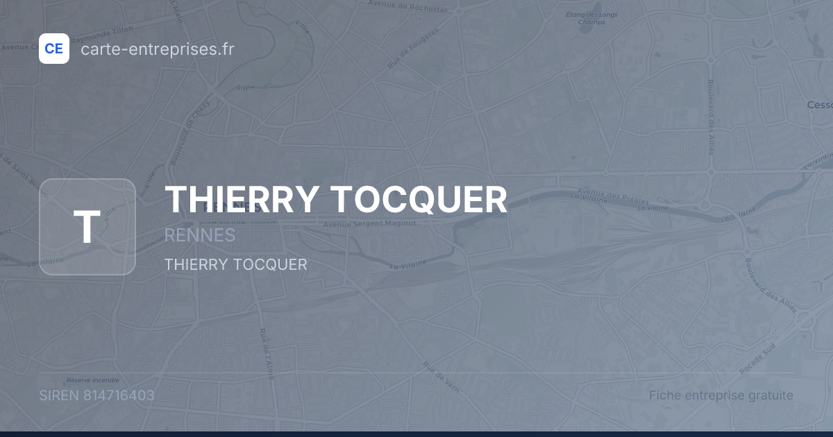 THIERRY TOCQUER — 814716403 — fiche entreprise