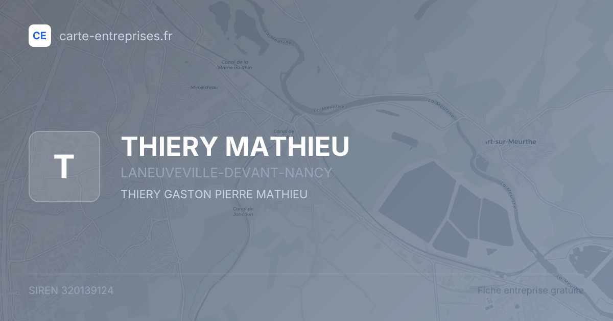 THIERY MATHIEU — 320139124 — fiche entreprise